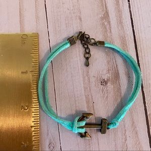 Teal and Gold Anchor Bracelet